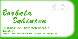 borbala dahinten business card